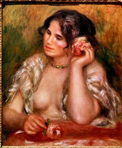Gabrielle má růži (olej na plátně od Pierre Auguste Renoir