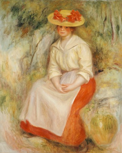 Gabrielle ve slaměném klobouku, 1900 od Pierre Auguste Renoir