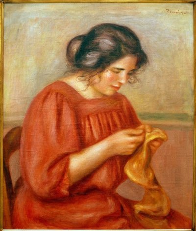 Gabrielle darningová od Pierre Auguste Renoir