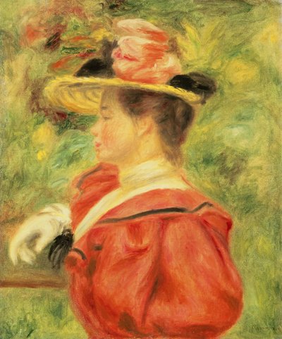 Dívka s rukavicí, kolem roku 1890 (olej na plátně) od Pierre Auguste Renoir
