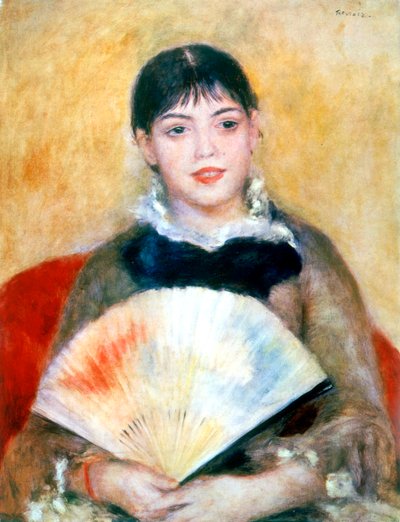 Dívka s ventilátorem, 1881 od Pierre Auguste Renoir