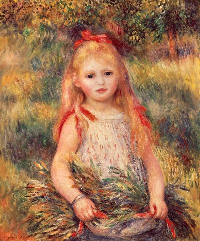 Dívka se snopem kukuřice od Pierre-Auguste Renoir (1841-1919), olej na plátně, 65x54 cm od Pierre Auguste Renoir
