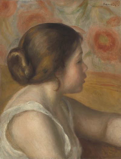 Hlava mladé dívky, kolem roku 1890 od Pierre Auguste Renoir