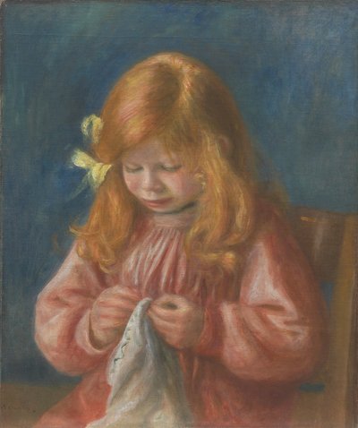 Jean Renoir Sewing, 1899-1900 od Pierre Auguste Renoir