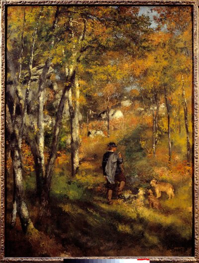 Jules Lecoeur a jeho psi v lese Fontainebleau. Obraz Pierra Auguste Renoira (1841-1919) od Pierre Auguste Renoir