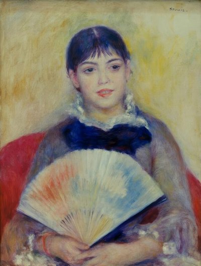 Žena s fanouškem od Pierre Auguste Renoir