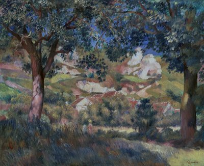 Krajina v La Roche Guyon, kolem roku 1887 (olej na plátně) od Pierre-Auguste Renoir