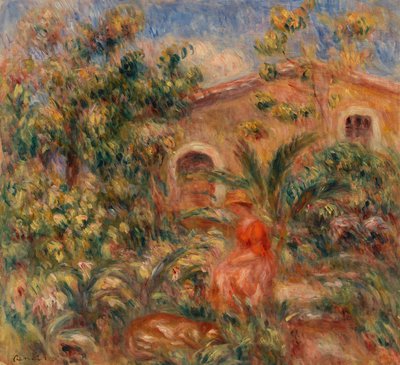 Krajina s ženou a psem od Pierre Auguste Renoir