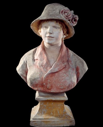 Madame Renoir, manželka umělce Busta z polychromované malty od Pierra Auguste Renoira (1841-1919) 1916 Paříž, Musee d