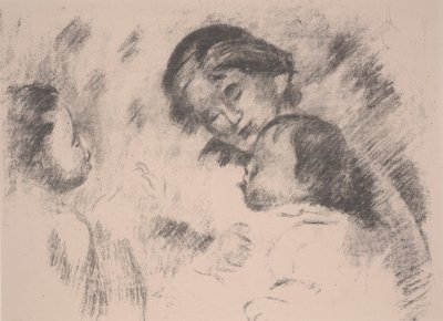 Mateřství: Gabrielle, Jean a dívka od Pierre Auguste Renoir
