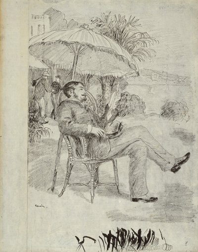 Na terase hotelu v Bordighera: Malíř Jean Martin hodnotí svůj účet, 1881 od Pierre Auguste Renoir