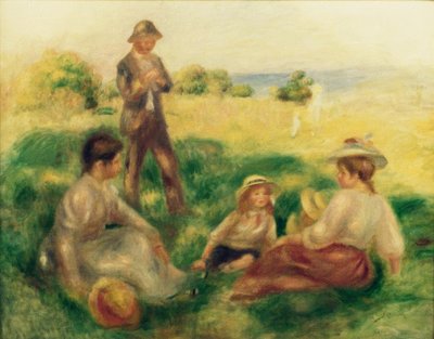 Krajina v Bernevalu s postavami od Pierre Auguste Renoir