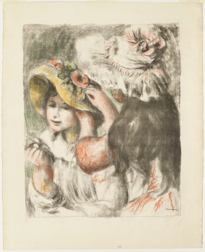 Připnutí klobouku od Pierre Auguste Renoir