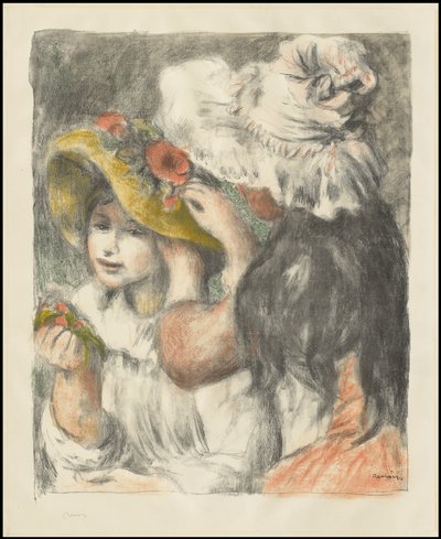 Pinning the Hat: Second Plate, c.1898 od Pierre Auguste Renoir