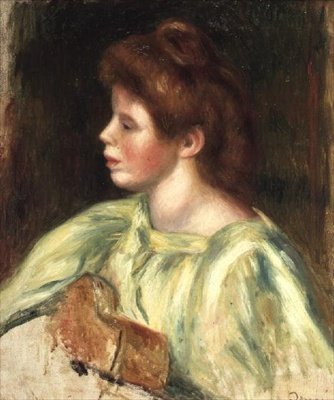 Portrét ženy hrající na kytaru od Pierre-Auguste Renoir