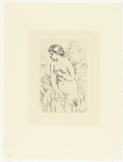 Stojící nahá žena nebo koupající se Baigneuse debout a mi jambes od Pierre Auguste Renoir