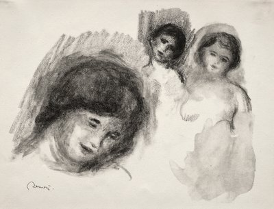 Kámen se třemi náčrty od Pierre Auguste Renoir