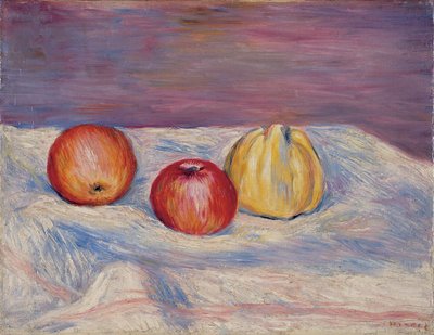 Dvě jablka a kdoule; Dvě jablka a kdoule, cca 1900 od Pierre Auguste Renoir