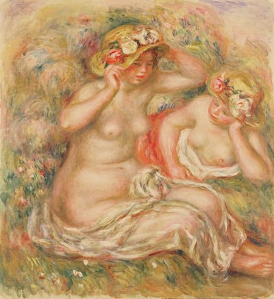 Dva akty nosí klobouky od Pierre Auguste Renoir