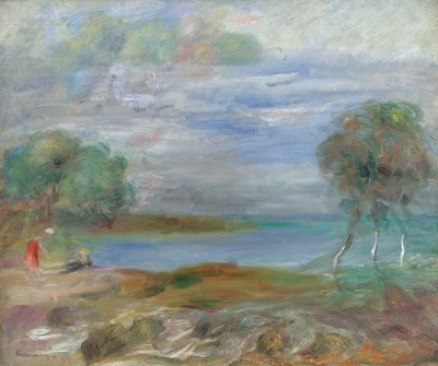 Dva lidé na okraji vody od Pierre Auguste Renoir