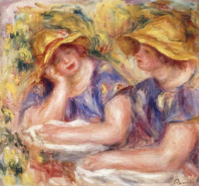 Dvě ženy v modrých šatech od Pierre Auguste Renoir