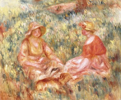 Dvě ženy v trávě, kolem roku 1910 od Pierre Auguste Renoir