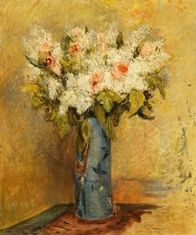 Váza s liliemi a růžemi, kolem roku 1870 od Pierre Auguste Renoir