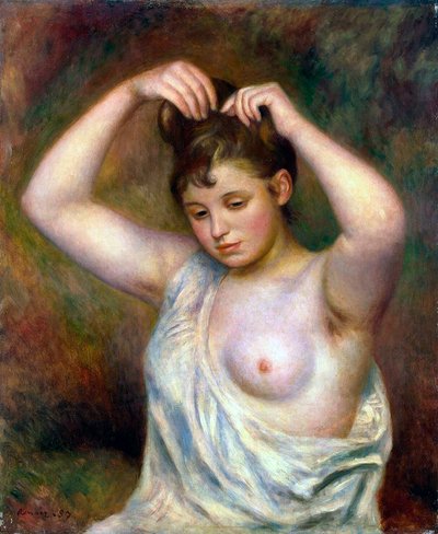 Žena si upravuje vlasy, 1887. od Pierre Auguste Renoir