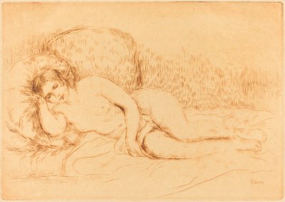 Žena ležící na lehátku Femme, 1906. od Pierre Auguste Renoir