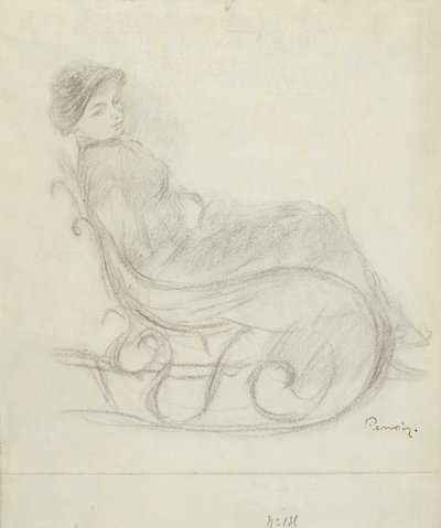 Žena sedící v křesle (recto); Žena v křesle, při pohledu zezadu (verze) od Pierre Auguste Renoir