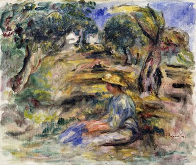 Žena v modrém, sedící; Sedící žena v modrém, od Pierre-Auguste Renoir