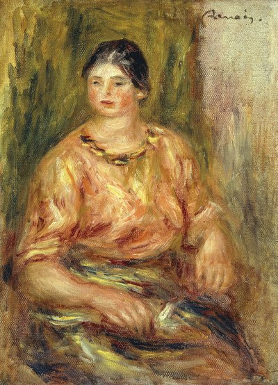 Žena s Rose živůtek; Femme au Corsage Rose od Pierre Auguste Renoir