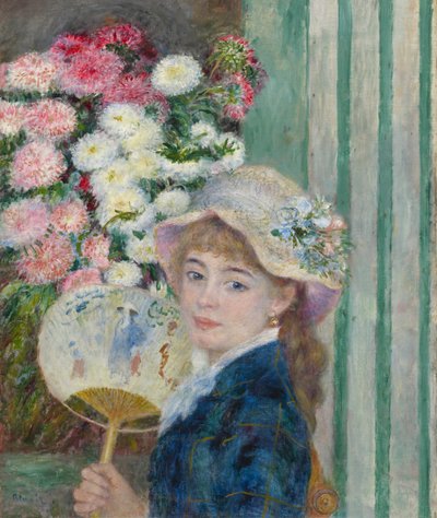 Žena s ventilátorem, kolem roku 1879 od Pierre Auguste Renoir