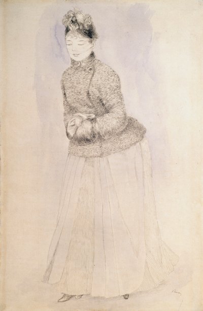 Žena s rukávníkem, c1883-c1884. od Pierre Auguste Renoir