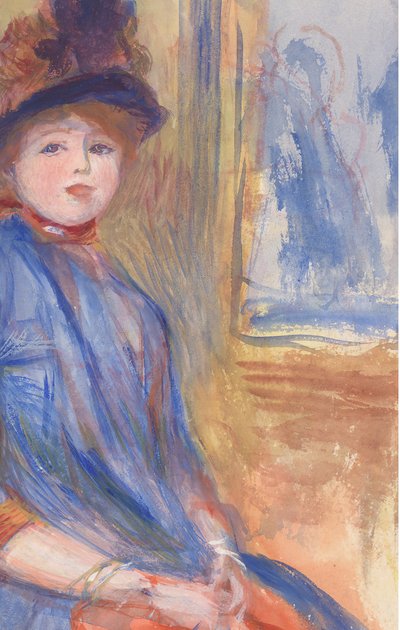 Mladá dívka v modrých šatech, ca. 1890. od Pierre Auguste Renoir