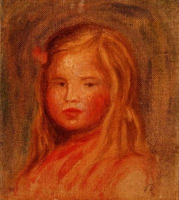 Mladá dívka s dlouhými vlasy (olej na plátně) od Pierre Auguste Renoir