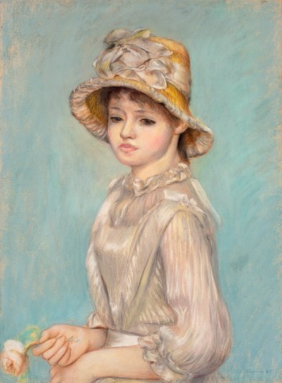 Mladá dívka s růží od Pierre Auguste Renoir