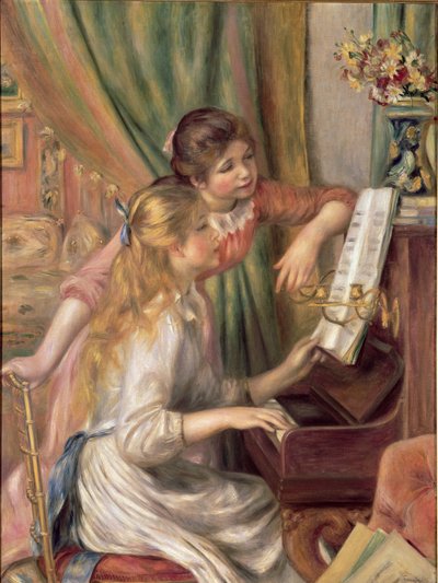 Mladé dívky u klavíru od Pierre Auguste Renoir