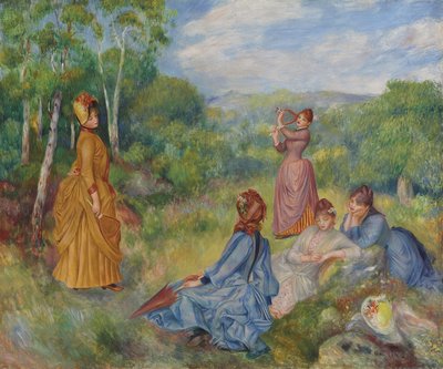 Mladé dámy hrající badminton, cca 1887 od Pierre Auguste Renoir