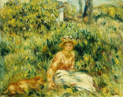 Mladá žena v zahradě; Mladá žena v zahradě, kolem roku 1916 od Pierre Auguste Renoir