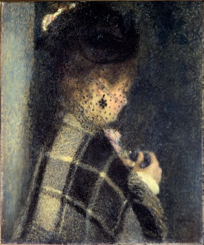 Mladá žena s malým závojem, cca 1870 (olej na plátně) od Pierre Auguste Renoir