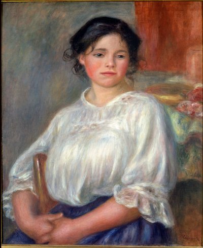 Mladá dívka sedí od Pierre Auguste Renoir