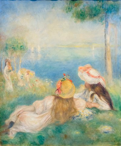 Mladé dívky u moře, c. 1894 (olej na plátně) od Pierre Auguste Renoir
