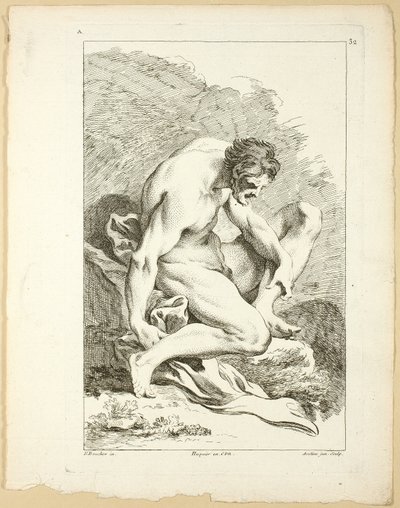 Figura, z First Book of Academie Figures vyryté částečně profesory Královské akademie od Pierre Aveline