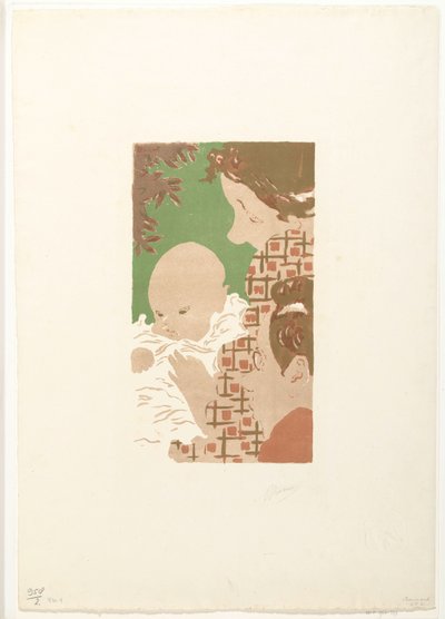 Andrée Terasse se synem Jeanem a bratrem Pierrem Bonnardem Scéna de famille od Pierre Bonnard