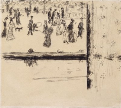 Boulevard des Batignolles, cca 1896-8 (štětec a černý inkoust na papíře) od Pierre Bonnard