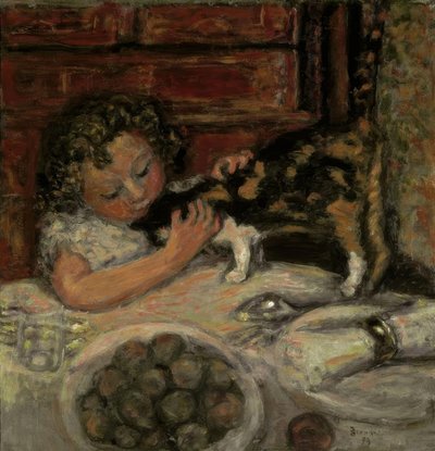 Holčička s kočkou od Pierre Bonnard
