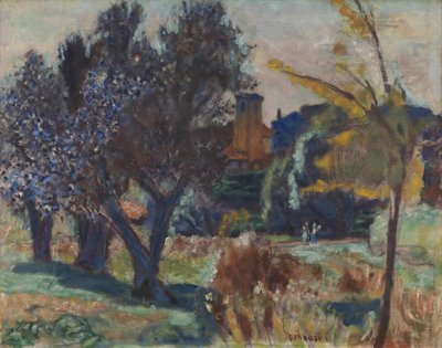 Krajina s olivovníky a kaplí, kolem roku 1924 (olej na plátně) od Pierre Bonnard