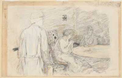 Držitel dovolené (zraněný v rodině) (s ​​tužkou na papíře) od Pierre Bonnard