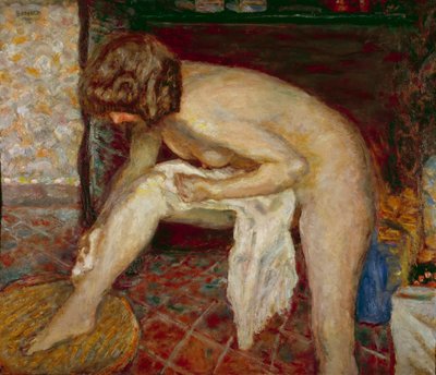 Nahý má toaletu před krbem Obraz Pierra Bonnarda (1867-1947) 1907 Soukromá sbírka od Pierre Bonnard
